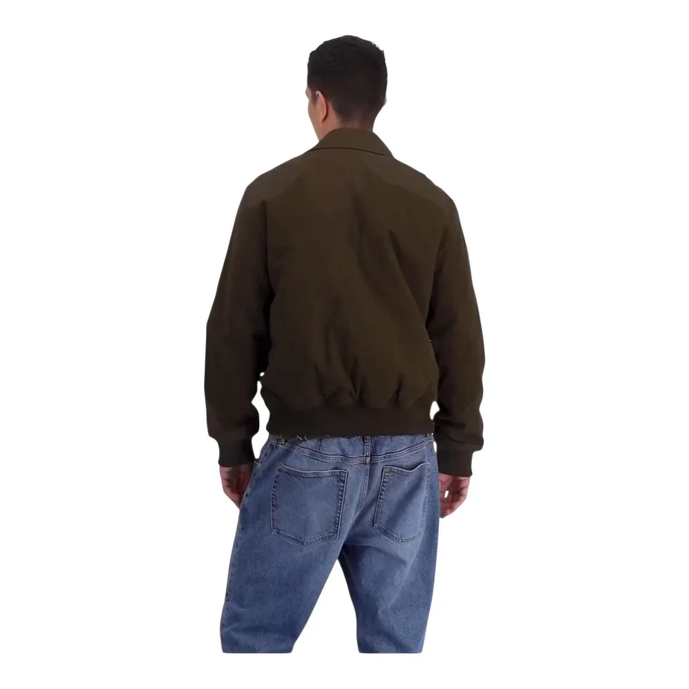 Mode of One Men Multi Pocket Bomber Jacket Zip Cotton‎ Insulated Dark Walnut XL